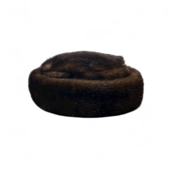 Vintage Parkhurst Faux Fur Hat - Brown Winter Pillbox Style Made in Canada - Picture 1 of 6